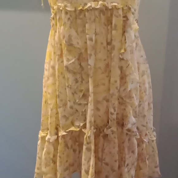 Maronie yellow floral tie strap dress boutique - Picture 3 of 7